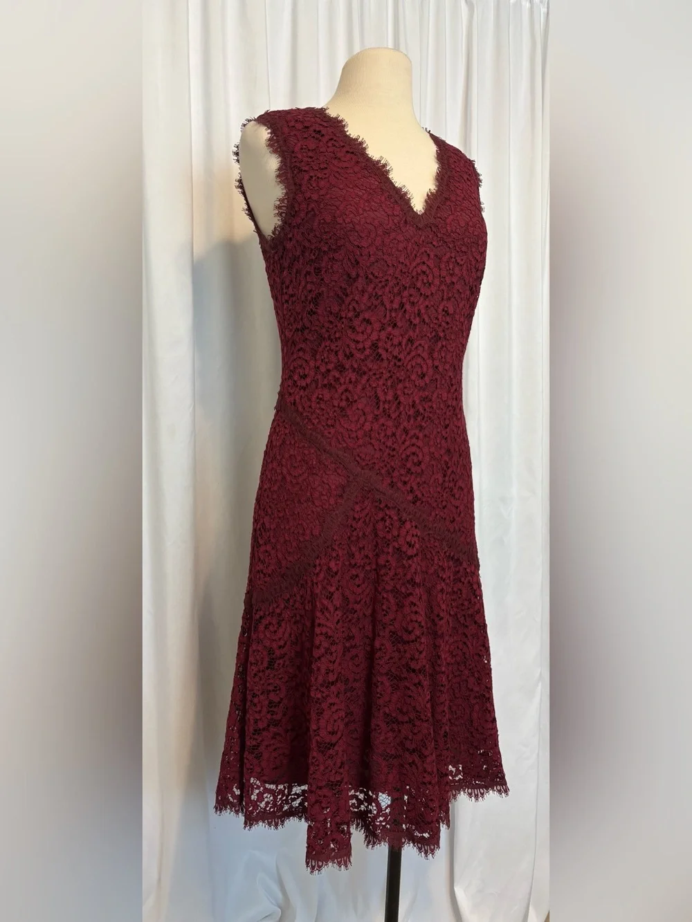 Tory Burch Burgundy Lace Midi Dress